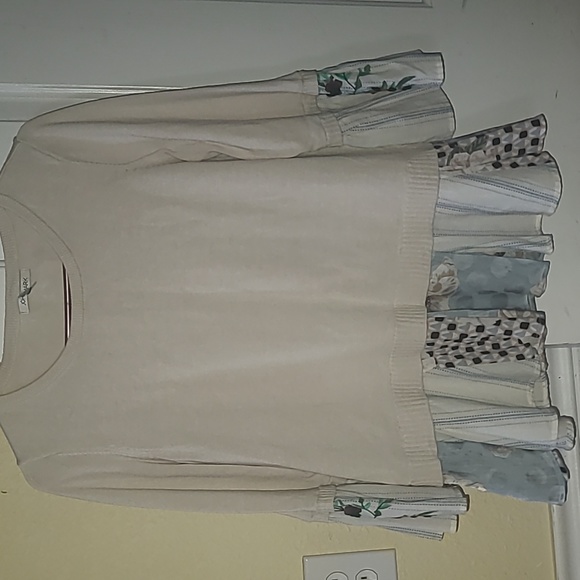 John Mark Embroidered Multicolor Blouse Sweater sz M - Picture 2 of 7